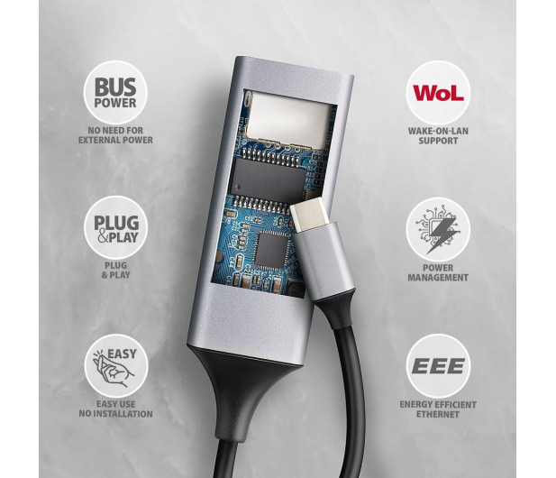Axagon ADE-TXPD USB-C gigabit ethernet adapter z PD 100W - 1485410 - zdjęcie 6